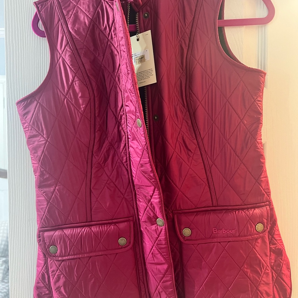 Barbour Quilted Vest in Vibrant Red